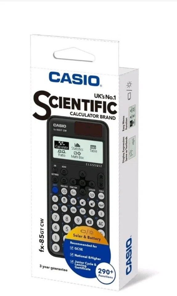 Casio Scientific Calculator School GCSE Black FX-85GT CW - 290+ Functions  - Image 1 of 1