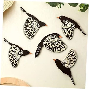 5 Pcs Wooden Bird Wall Art Wood Flying Birds Wall Decor Rustic Folk Art - Picture 1 of 7