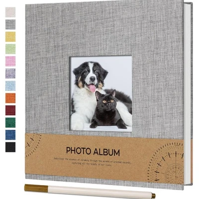 Fotoalbum Leinen 17x18cm 40 Seiten selbstklebend Hochzeit Geburtstag - Bild 1 von 4