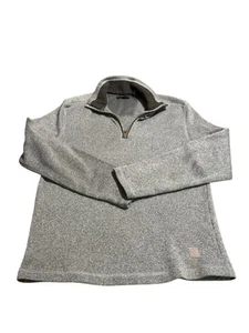 GH Bass Men 1/4 Zip Gray Long Sleeve Sweatshirt Size Medium - Picture 1 of 6