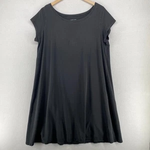 EILEEN FISHER Kleid XL Stretch Bio Baumwolle Jersey Tunika Flügelärmel Schwarz USA - Bild 1 von 14