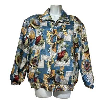 Chaqueta Bomber FUDA International Seda Multicolor Estampado Abstracto Talla S Foto 1 de 4