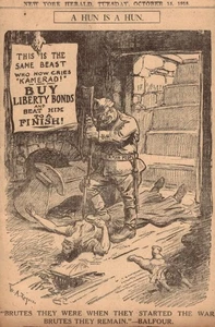 William Allen Rogers NY Herald 1919 “ a hun is a hun “ Zeitung Original Cartoon - Bild 1 von 1