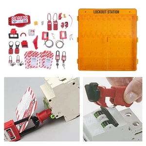 Lockout Tagout Station with Safety Padlock Hasps Circuit Breaker Lock Engine Kit - Picture 1 of 12