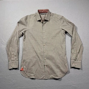 Hammer Made Hemd Herren 39 15,5 Grün Rot Gingham Kariert Langarm Knopfleiste Oberteil - Bild 1 von 13