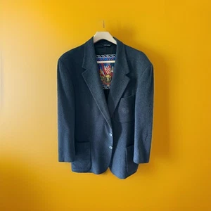 Versace Jeans Couture Men’s EU 52 Wool Black Blazer Made in Italy Moth Distress - Picture 1 of 17
