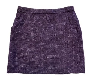 NWT Cynthia Rowley Size 10 Pencil Holiday Mini Structured Skirt PURPLE Metallic - Picture 1 of 8