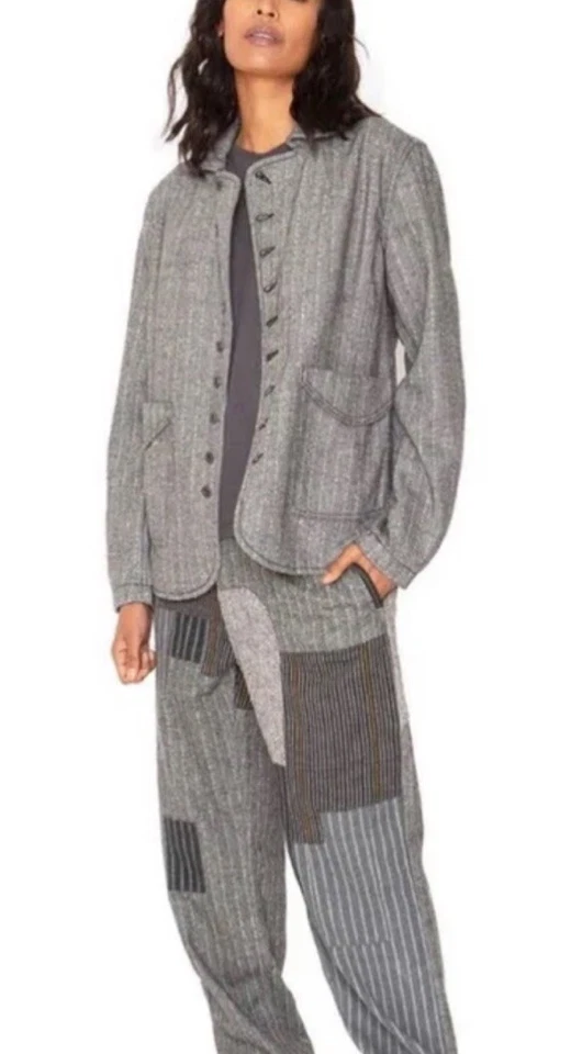 NUEVO CON ETIQUETAS Free People X Sandrine Rosa Mezcla Lana Kyoto Chaqueta Botón Delantero Talla Pequeña Foto 1 de 4