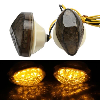 2x Smoke Flush Mount LED Turn Signals Light For Honda CBR 600 F4 1999-2000 Foto 1 de 4