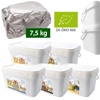 CONVAR FOODS Convar Bio Getreide Speicher 7,5 kg Eimer vakuumverpackt Prepper Mehl 10 Jahre