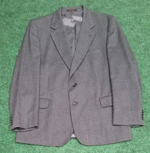 Vtg Savile Row 100% Wool Blazer Mens 44 R Herringbone Coat Suit Jacket Tweed - Picture 1 of 11