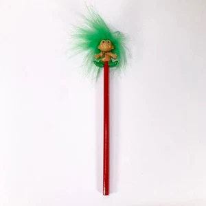 Vintage Santa's Li'L Helper RUSS Troll Doll Pencil Green Hair Troll - NOS - Picture 1 of 8