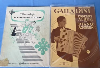 2 libros de música de colección Palmer Hughes acordeón curso #3 y álbum de conciertos Gallarini Foto 1 de 4