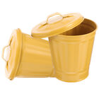 2pcs Mini Galvanized Compost & Trash Bucket Set - Yellow-RS