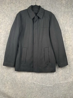 Chaqueta de hombre CALVIN KLEIN completa con cremallera forrada negra mezcla de lana talla pequeña Foto 1 de 4