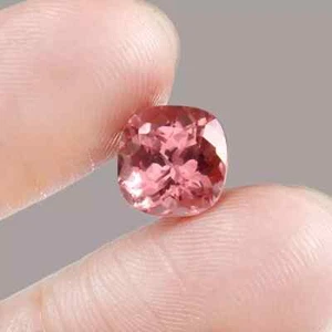AAA+ Natural Ceylon Padparadscha Sapphire Loose Cushion Shape Gemstone 9x9 MM - Picture 1 of 8
