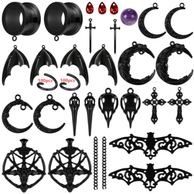 1 Set Zum Selbermachen Legierung Ohrring Zubehör Tropfen Baumeln Ohr Plug und Tunnel Ohr Expander - Bild 1 von 4