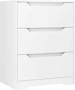 Modern 3 Drawer Dresser, Wood Chest of Drawers with Storage, Tall Nightstand wit - Picture 1 of 12