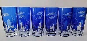 6 Tajima Edo Kiriko Crystal Tumbler Juice Beer Glasses Wheat Barware Tumblers - Picture 1 of 21