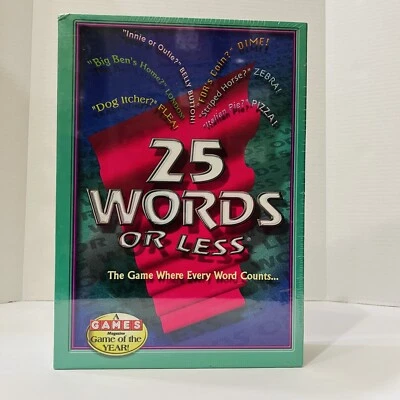 25 WORDS OR LESS Board Game 1997 Winning Moves Inc Factory Sealed RARE Brand NEW - Image 1 of 4