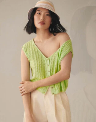 Anthropologie Pilcro Boatneck Boxy Sweater Crop Top, Green, Medium, RRP £80 - Image 1 of 4