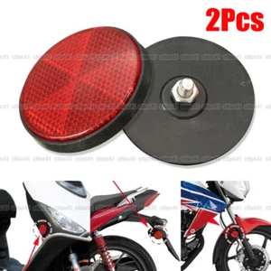 2Pcs Red 2inch Round Warning Reflector Universal for Motorcycle ATV Dirt Bike - Bild 1 von 11