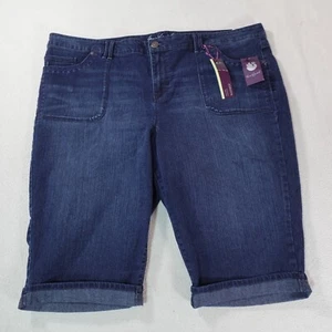 Gloria Vanderbilt Jeans Womens 22 W Capri Blue Denim Stretch Jordyn New 44x14 - Picture 1 of 21