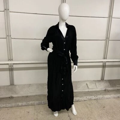 BANANA REPUBLIC Felisa Midi Shirtdress Women's Size MT Black - Image 1 of 4