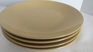 10 Strawberry Street Dinner Plates 10.5" Glossy Mustard Yellow Set of 4 - Picture 1 of 8