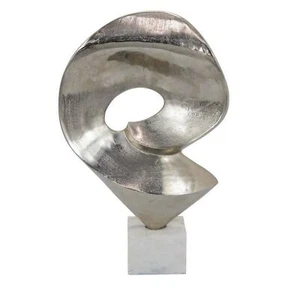 Benjara 24 Inch Tabletop Home Decor Piece, Modern Art Sculpture, Chrome Metal... - Picture 1 of 5