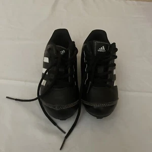 Adidas Kid's Rundown ABBC18 Black White Baseball Cleats Shoes US Size 10k - Picture 1 of 5
