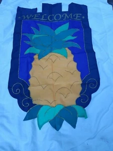 Large Outdoor Pineapple Welcome Flag, 28" X 44" - Picture 1 of 3