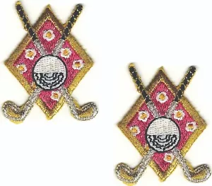 Ladies Golf Crest Patch Embroidered Cut out Iron on Sew on Lot of 2 - Picture 1 of 2