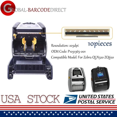 10x Nuevo cabezal de impresión de 203 ppp para impresora de etiquetas Zebra QLN320 ZQ620 P1031365-001 EE. UU. Foto 1 de 4