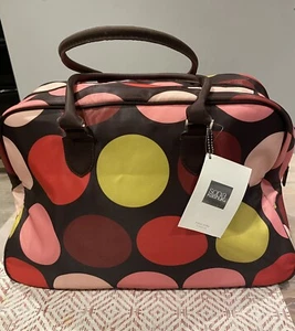 Sonia Kashuk Travel Duffel Tote 3 Piece Set Brn, Red, Pink Circle Makeup Bag New - Picture 1 of 16