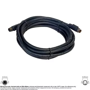 Cable S Video TV Mini Din MD 4 Pin Round Female Male 12FT Extension #104451 - Picture 1 of 2