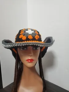 Crochet Handmade Granny Square Cowboy Hat - Picture 1 of 6