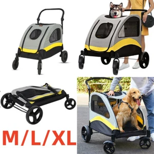 Cochecito de perro grande M/L/XL cochecito de alta resistencia cochecito para mascotas cochecito perro plegable EE. UU. - Imagen 1 de 29