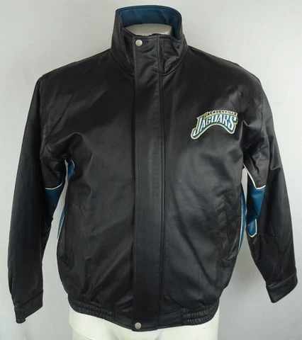 Jacksonville Jaguars Vintage NFL Reebok Jeff Hamilton Men's Leather Jacket Cover