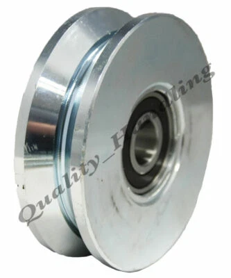 IBFM Sliding gate wheel, pulley wheel, 100mm V groove double bearing steel wheel wide