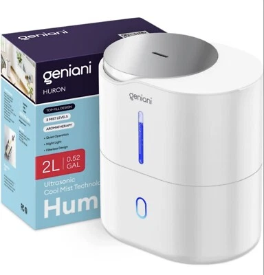 Top Fill Cool Mist Humidifier for Bedroom & Essential Oil Diffuser 2L -... - Image 1 of 4