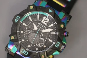 INVICTA Aviator Men 52mm Stainless Steel Iridescent Black+Green+Gunmetal dial J - Picture 1 of 7