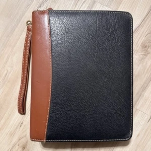 Franklin Quest Classic raccoglitore con zip in pelle 7 anelli nero marrone 11344 OS5 10,5x8,25 - Foto 1 di 9