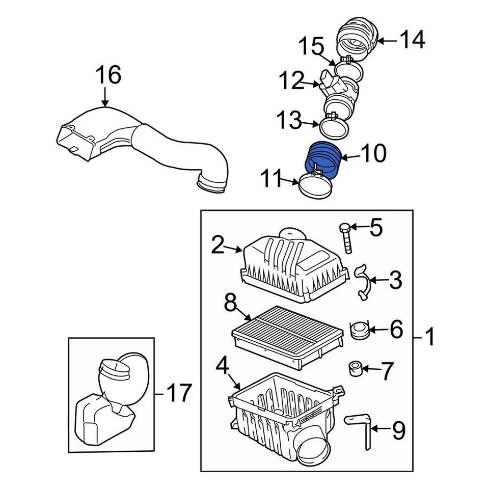 For Kia Optima 2001-2006 Kia 2813837101 Engine Air Intake Hose - Изображение 1 из 1