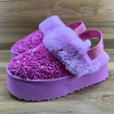UGG Funkette Grueso Lentejuelas Sin cordones Mujer 9 Rosa Lentejuelas Piel de Oveja Foto 1 de 4