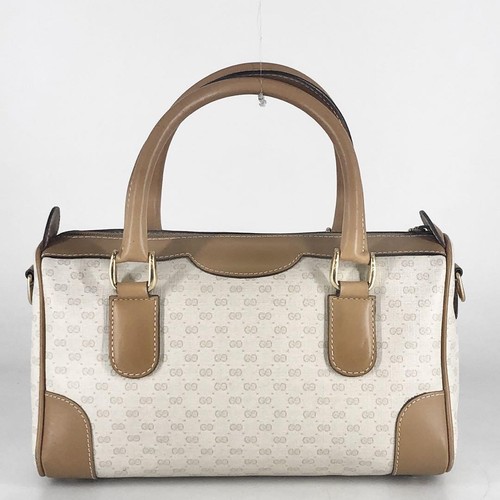 Gucci 002.39.0069 Borsa a tracolla vintage GG formale a mano marrone ottima