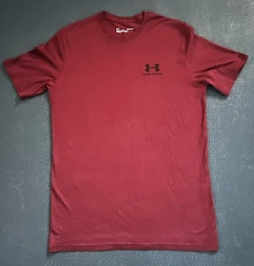 Mens Under Armour Heat Gear Loose Short Sleeve Maroon Tee Shirt Medium M/M - Picture 1 of 7