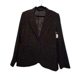 Norma Kamali NEW Blazer Jacket Womens Sz 18 Black Single Breasted Lined Work - Picture 1 of 13