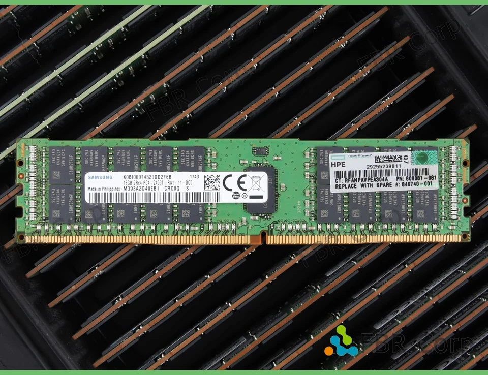 128GB Lot 8 Samsung HP 809081-081 846740-001 RAM 16GB PC4 2400T DDR4 19200 2RX4 - Image 1 of 1