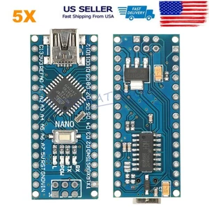 5 Stück NANO V3.0 ATMEGA328P Micro-Controller CH340C Board USB für Arduino Neu USA - Bild 1 von 11